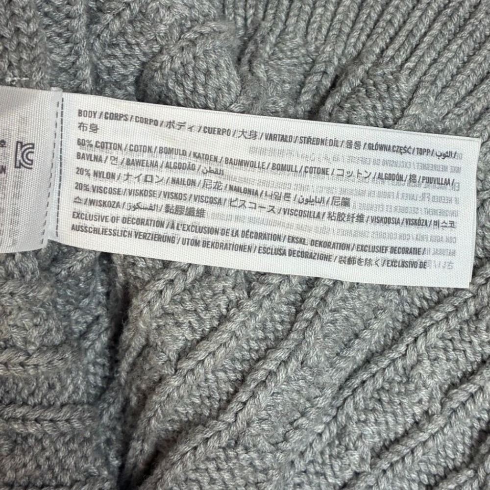 Abercrombie & Fitch Small Gray Mara Cable Knit Button Front Sweater Vest Preppy - Picture 4 of 6